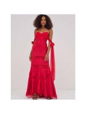 For Love and Lemons Rita Dress in Red XL